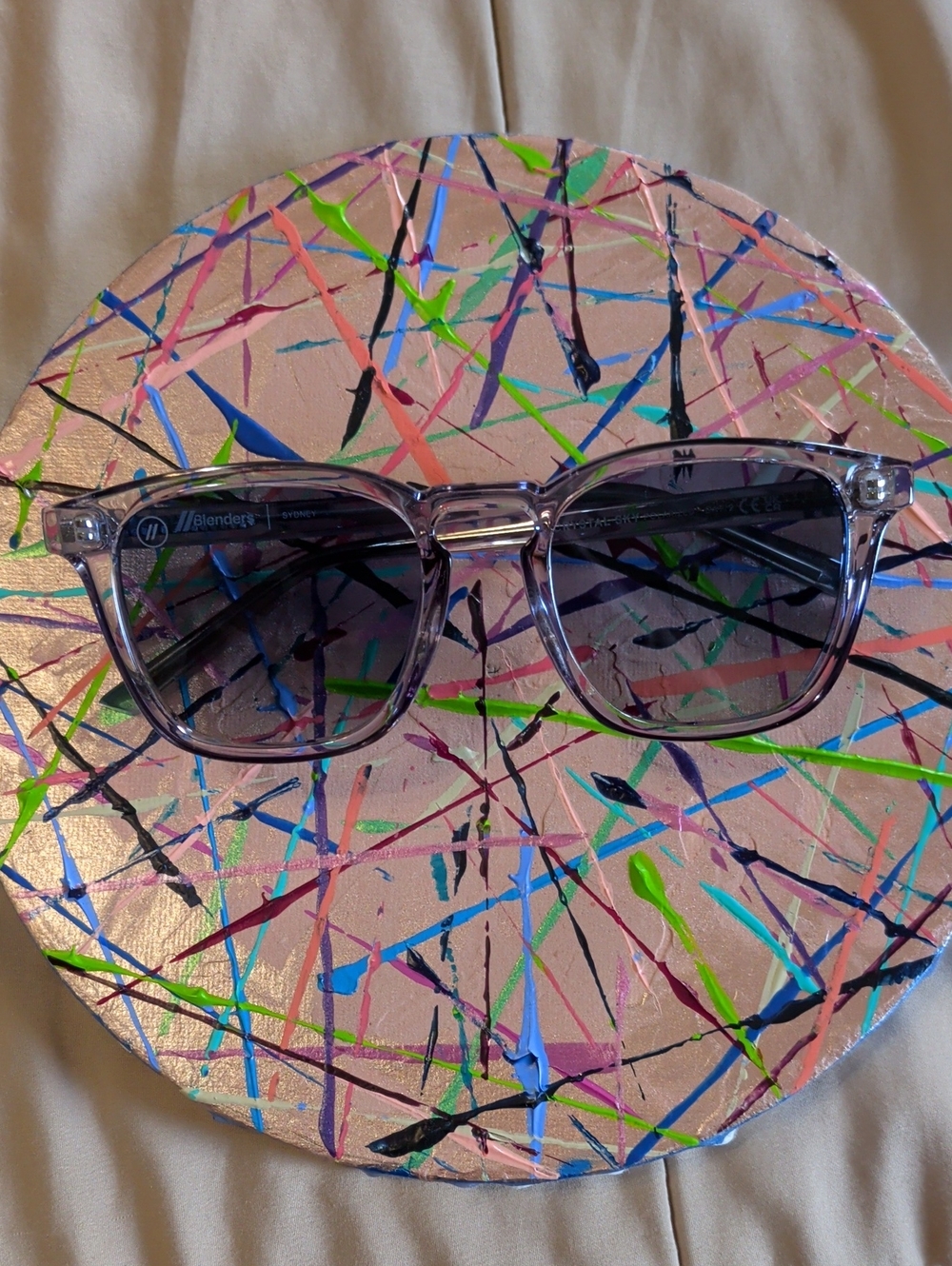 Transparent Frame Sunglasses with Gray Lenses